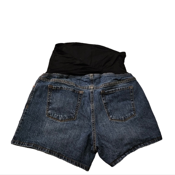 Isabel Denim Midi Maternity Shorts 99% Cotton 1% Spandex Size 10 - Picture 2 of 6
